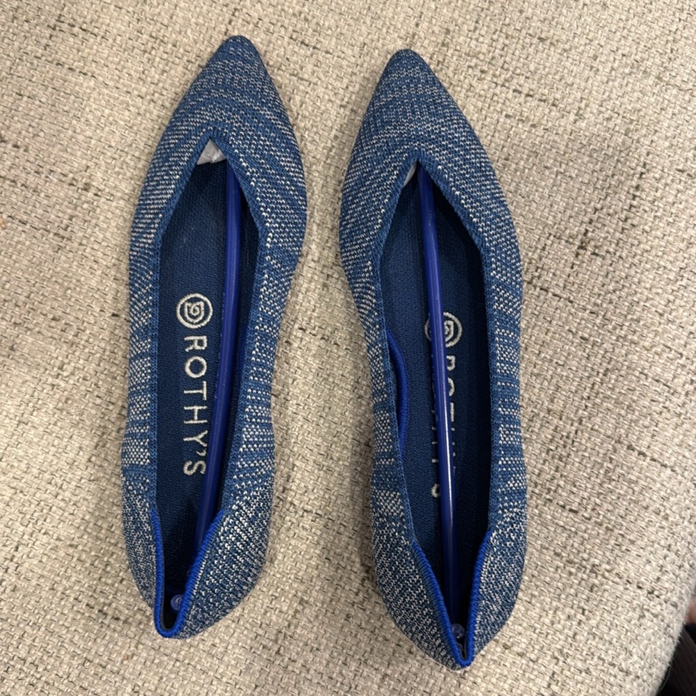 Rothy’s Original The Point in Indigo Heather Size 6.5 NIB - Picture 4 of 7